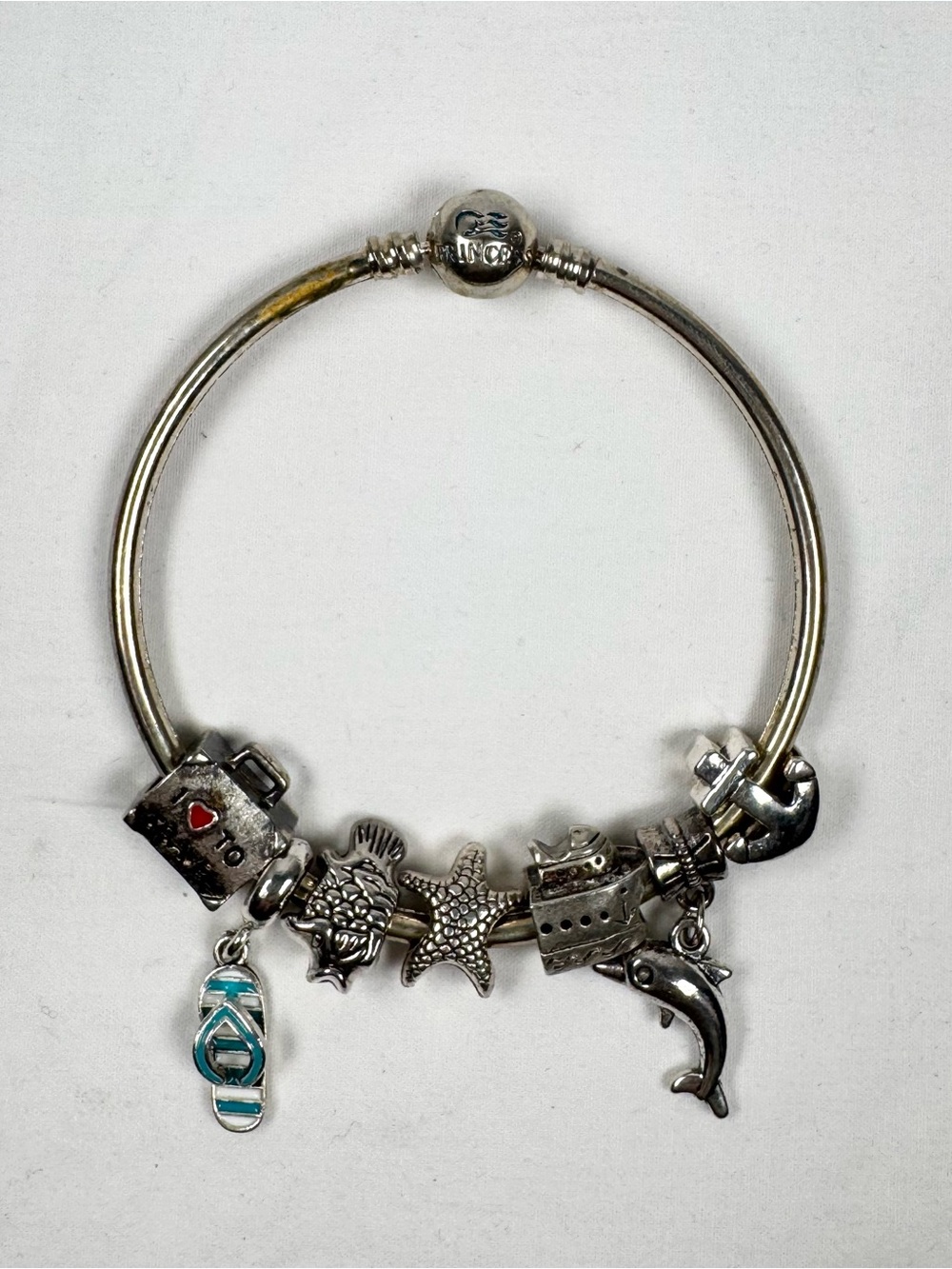 Princess Cruises Line Silver-Tone Charm Bracelet with Nautical & Animal Charms